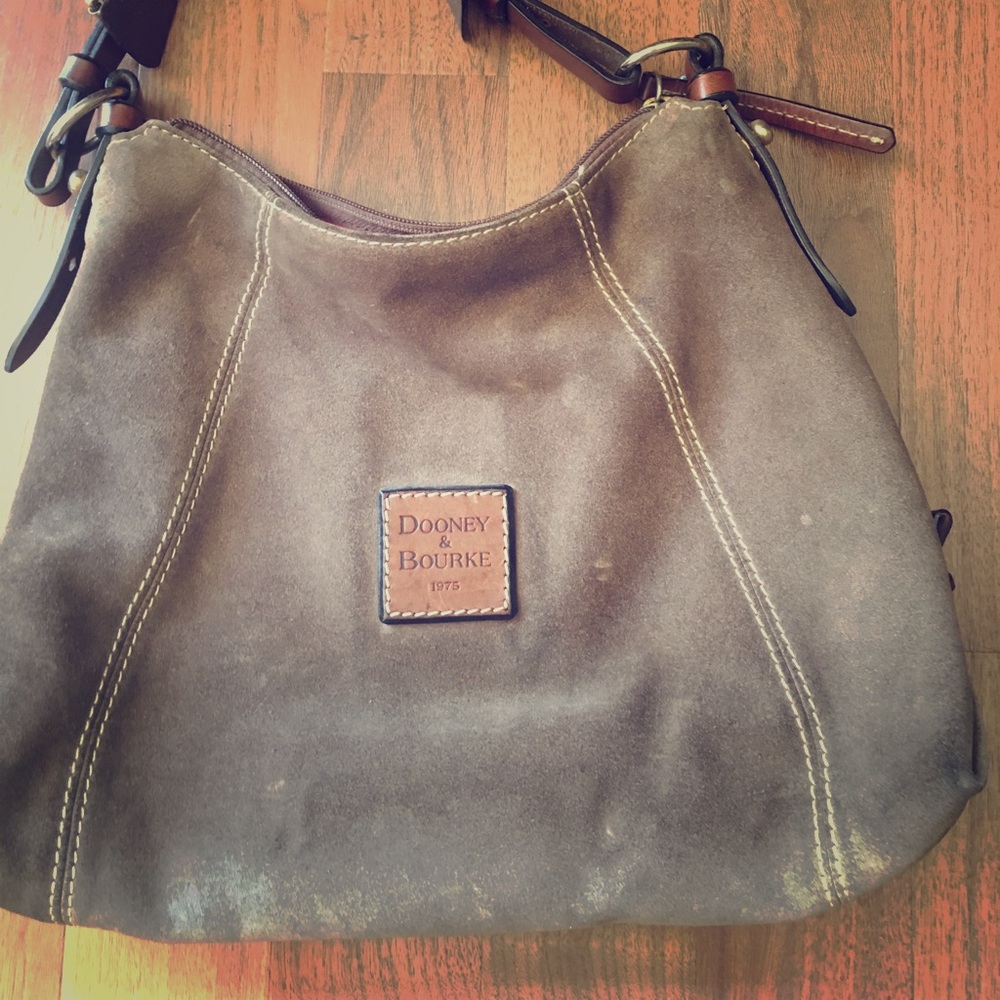 Suede shoulder bag by Dooney & Bourke is GORGEOUS
